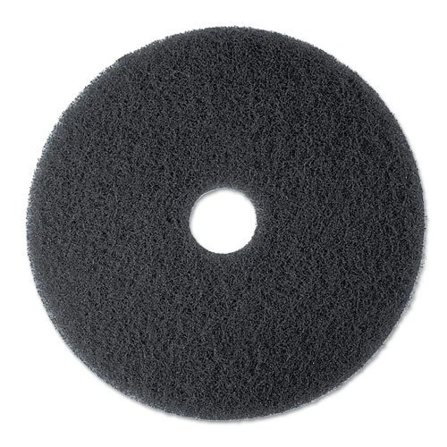 3M Stripper Floor Pad 7200, 13", Black - Includes five pads.