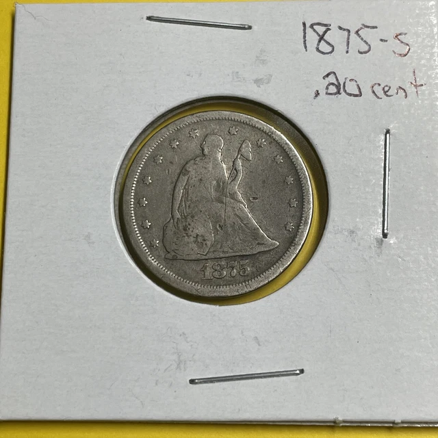 1875-S Twenty Cent Piece Seated Liberty Silver Rare Low Mintage
