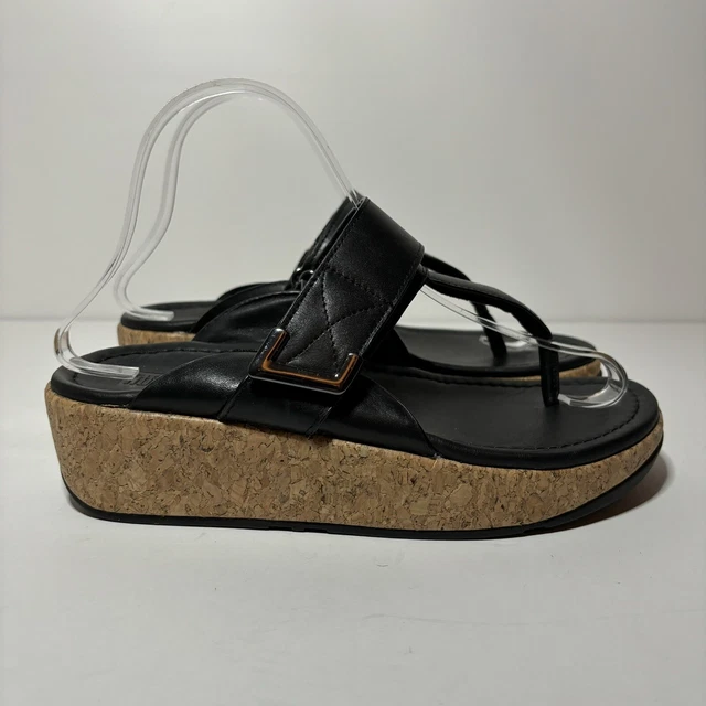 FitFlop Women’s Remi Toe Post Wedge Slip on Sandals Size 7 BL7-090