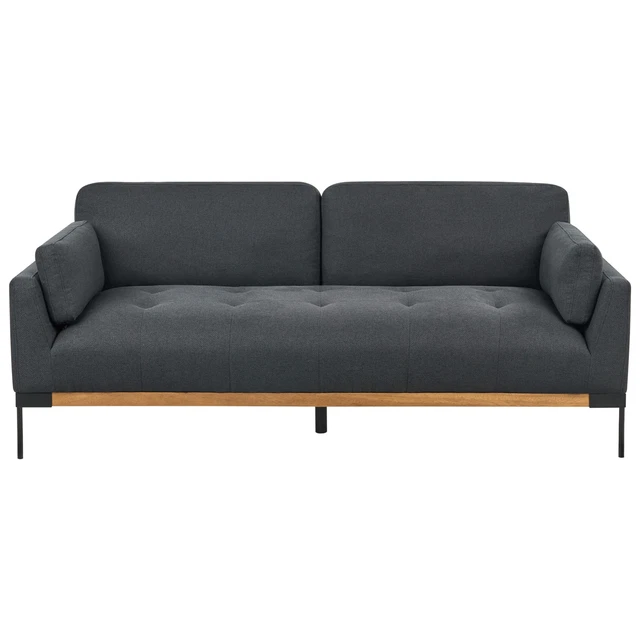 Canapé 3 Places Beliani SOVIK – Tissu Bouclé Blanc – Pieds Métal Noirs – Neuf