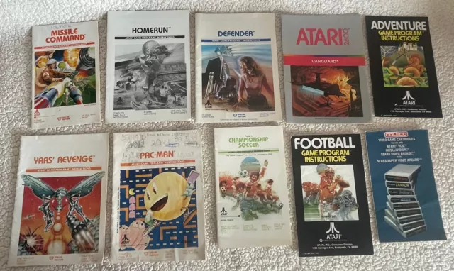 Atari 2600 Lot of Game Manuals - Adventure, PAC-Man, Missile Command, Soccer