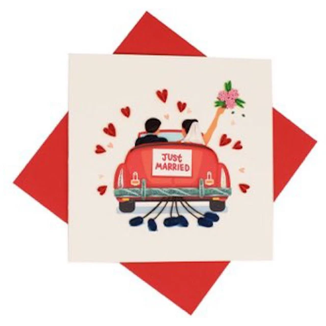 Biglietto Auguri Sposi 3d, Invito Matrimonio Laser Pop Up Con Motivo