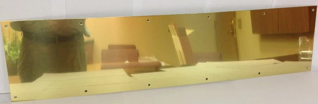 90 Metal Kick Plate, Brass Tone Finish, 32" Width X 6" Height, 3/64" Thick