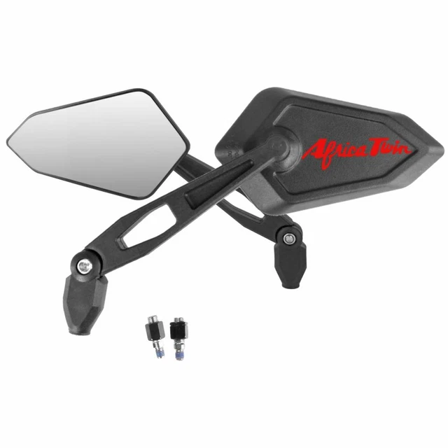 2X Miroirs Rétroviseurs Logo Rouge pour Honda Africa Twin XRV 750 650