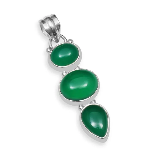 Green Onyx Gemstone 925 Sterling Silver Handmade Pendant For Unisex KP-185