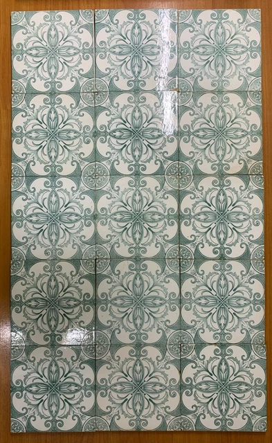 Tiles 15Pcs Set Transfer Print England Art Deco Vintage Rare Collectible Antique