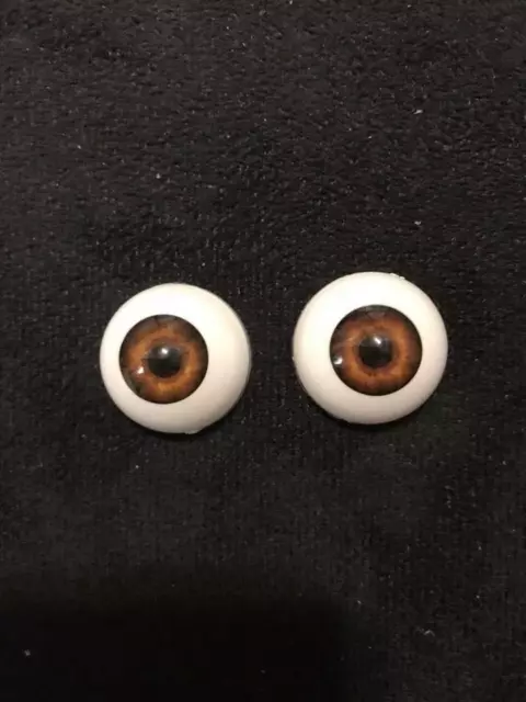 22mm  ME10 Warm Brown Reborn Doll Eyes Acrylic half round  FAST SHIPPING