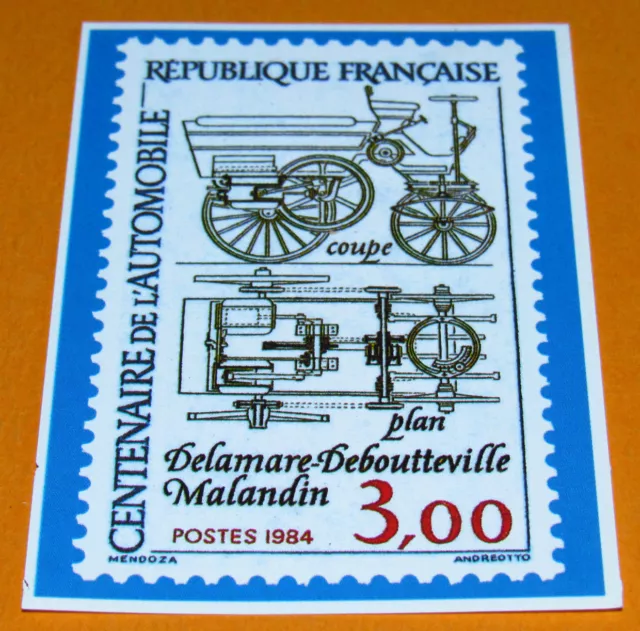 Chromo Chocolat Poulain Serie 41 Connaissance Des Timbres N°21 Centenaire Auto