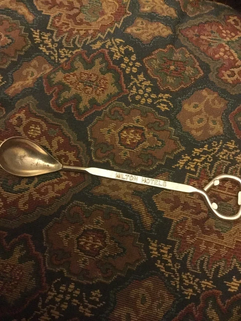 Vintage Hilton Hotels Bar Spoon Bottle Opener, Approx. 8", Made in USA