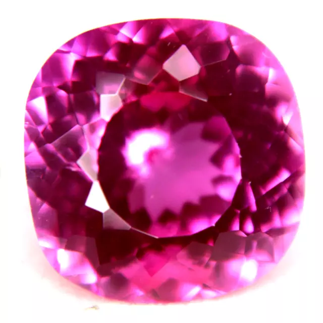 17.5 Ct Rare Natural Reddish Pink Rubellite Tourmaline Cushion Cut 14x14mm