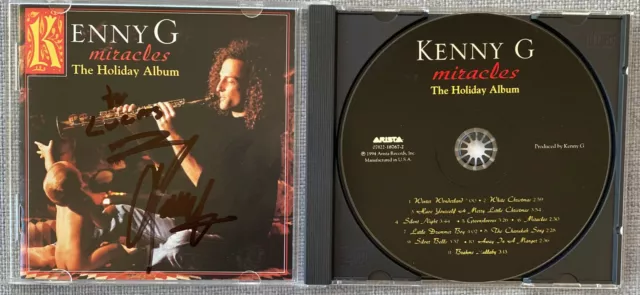 Kenny G Signed In Person Miracles CD Cover - Authentic, Saxophonist