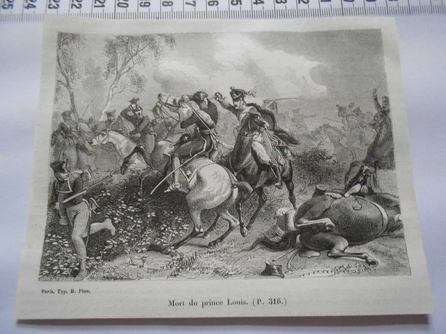 G73  / Gravure 1865 /  Mort Du Prince Louis