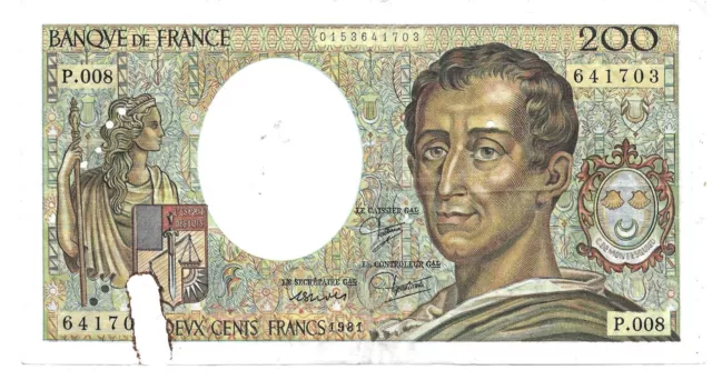 Billet 200 Francs Montesquieu 1981 (P.008) Banque de France (14)
