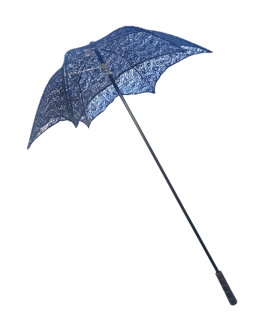 22" Black Lace Umbrella Steampunk Cosplay Halloween Wedding Victorian Parasol