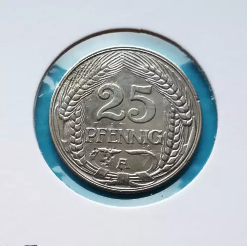 Deutsches Reich: 25 Pfennig "Kursmünze/Reichsadler/Ährenkranz" 1910-A-!!