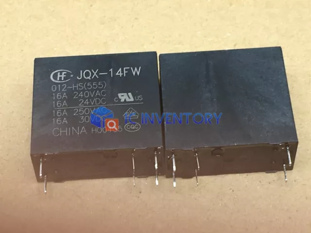 5PCS JQX-14FW/012-HS(555) HF14FW/012-HS General Purpose Relay 16A 24VDC