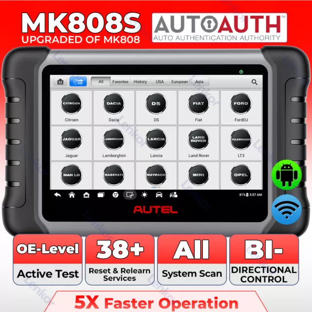 Autel MaxiCom MK808S PRO Auto Car Diagnostic Full System Code Scanner Key Coding