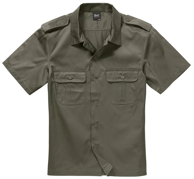 Chemise Militaire Homme Brandit - Vert Olive - Manches Longues - Sur Sizes