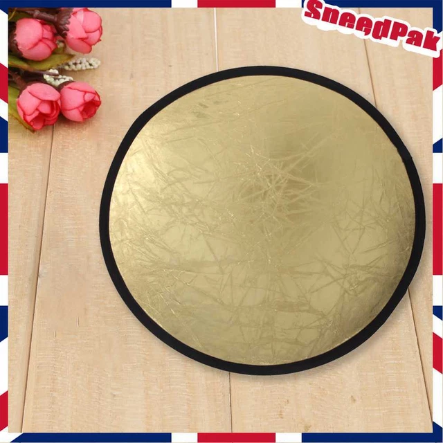 Reflector de fotografía de disco plegable 2 en 1 plata/oro 80 cm