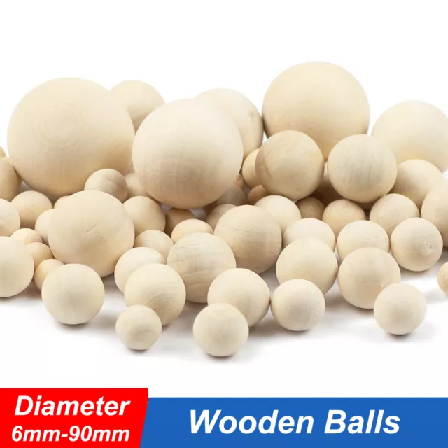 Wooden Balls Natural Craft Wood Ball Sphere Round Diameter 6mm 8mm 10mm - 90mm