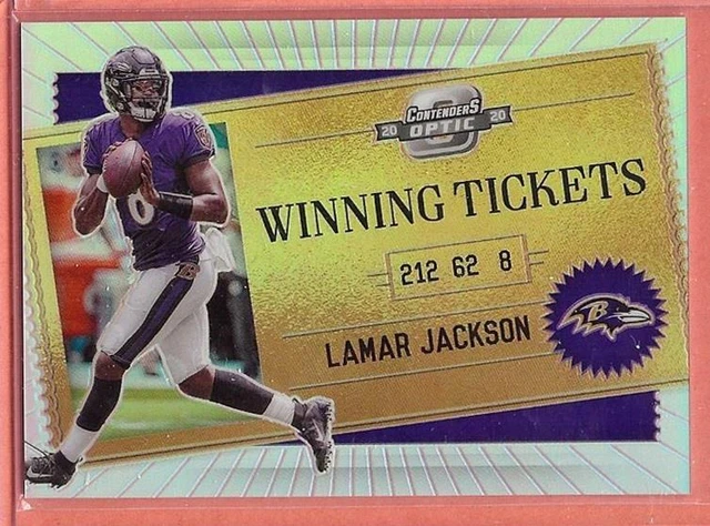 2020 Panini Contenders Optic Winning Tickets Silver Prizm Lamar Jackson!!