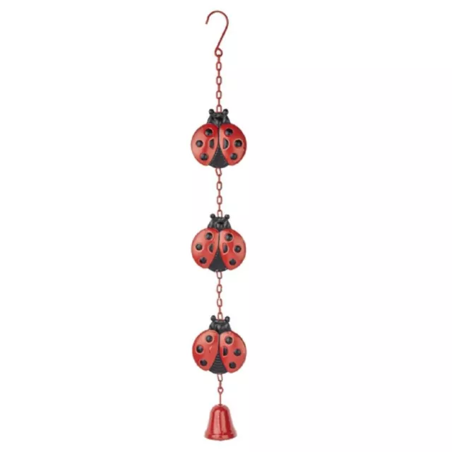 Ganz Red and Black Ladybug Metal Wind Chime Outdoor Garden Windchime 30 Inch