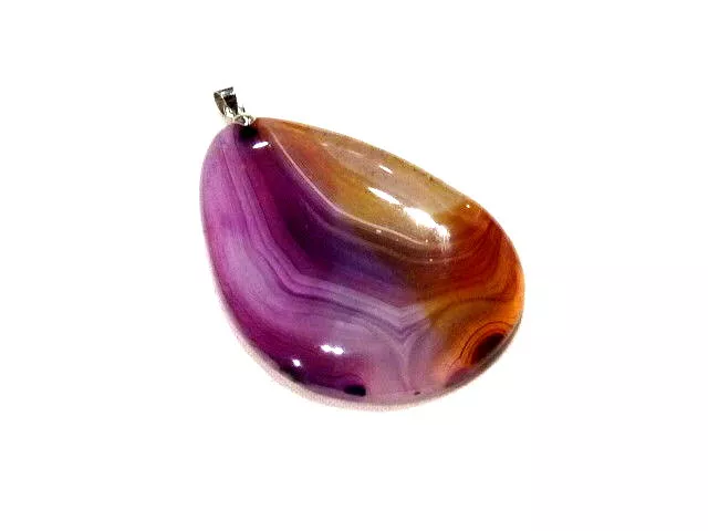 Bijou pendentif pierre agate bélière bélière acier inoxydable HYPOALLERGENIQUE