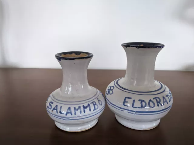 Deux vases grès artisanal vernissé tunisien collector Eldorador Salammbo neuf