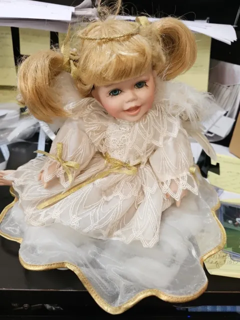 Baby's Dream Porcelain Angel Doll on Detachable Cloud No Box Or Coa