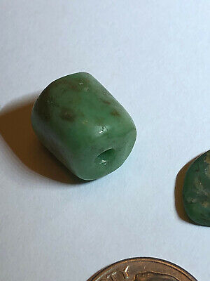 Pre Columbian Mayan Authentic Polished (6) Jade Tubular/ Flat Beads bundle deal 3