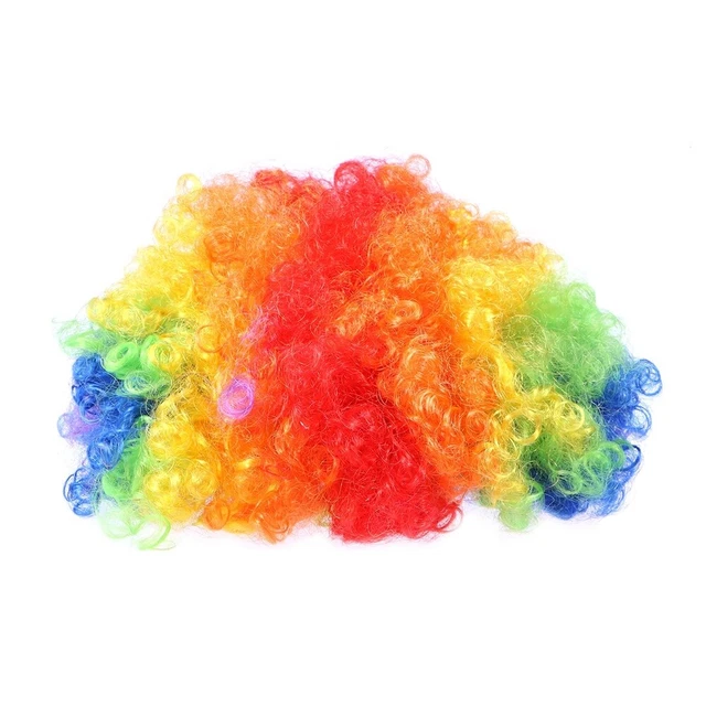 Parrucca parrucca a forma di esplosione parrucca pagliaccio colore pieno con decorazione naso pagliaccio
