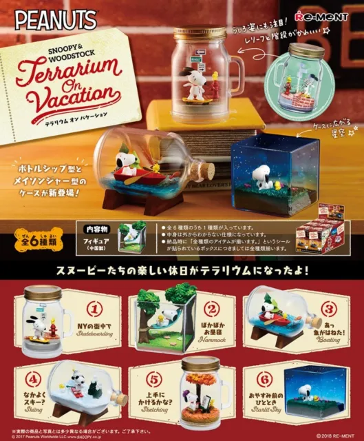 Re-ment PEANUTS Snoopy Terrarium on Vacation Miniature Figures Full Set Japan