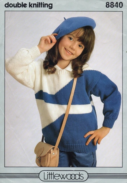 ~ Patrón de tejido Littlewoods para suéter geométrico para niños ~ 26" ~ 34" ~