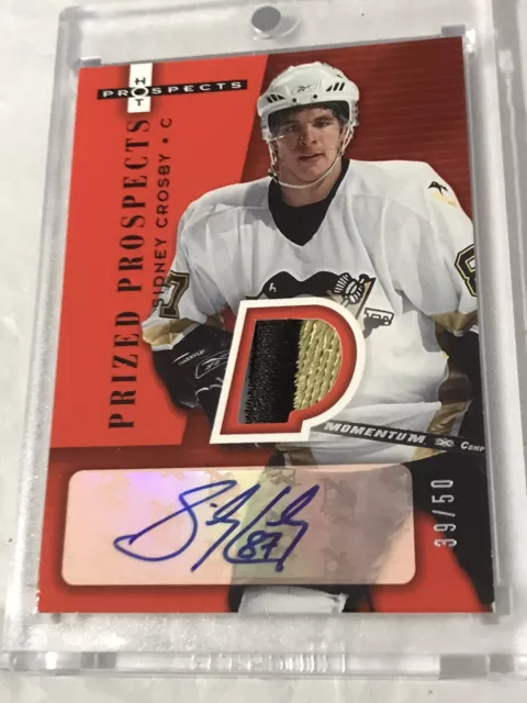 2005/2006 SIDNEY CROSBY Hot Prospects RC #39/50 3 colour auto patch