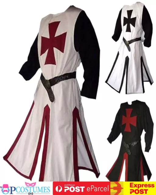 Medieval Tunic Royal Knight  Renaissance Roman Men Costume Warrior Crusader