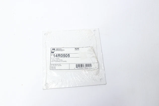 Hammond Flat Panel 14 AWG Steel White 4.9" x 4.9" 14R0505