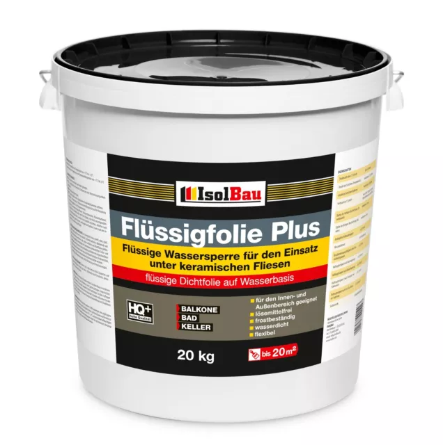 Original Flüssigfolie Plus 20 kg Dichtfolie Abdichtung Balkone Bad Duche Küche