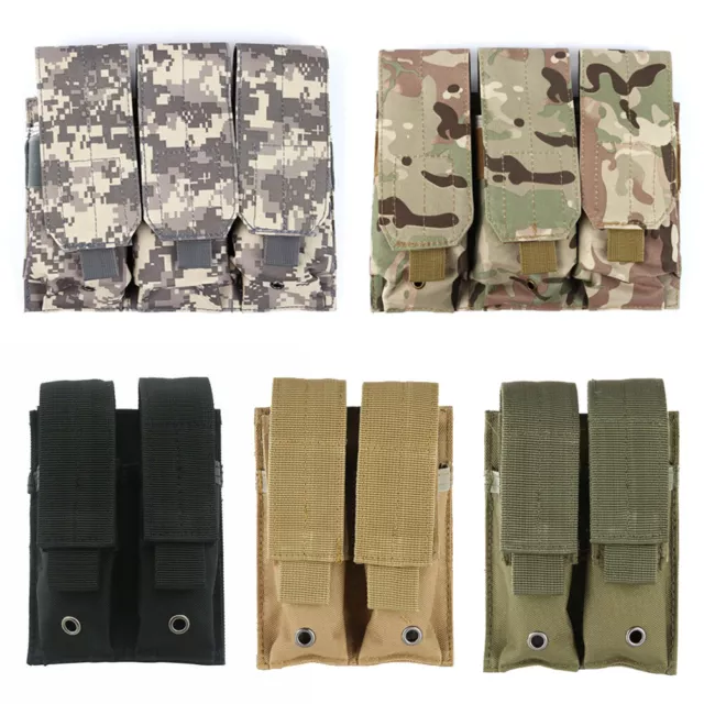 Tactical Dual Double/Triple Magazine Pouch Molle Pistol Holster Mag Bag Pack US