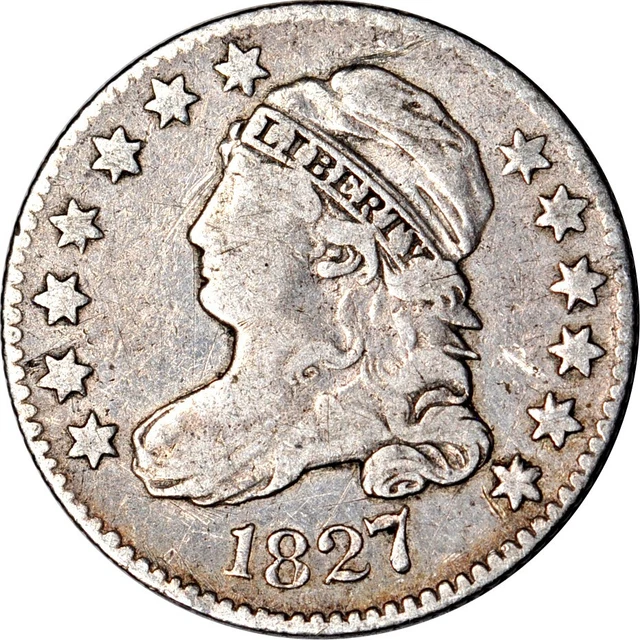 1827 10C JR-11 Capped Bust Dime Fine(Scratch)