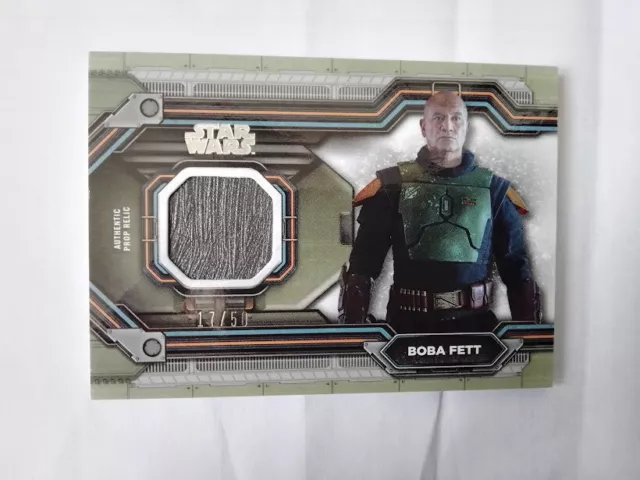 Star Wars Topps The Book Of Boba Fett prop relic card boba fett numérotée 17/50 2