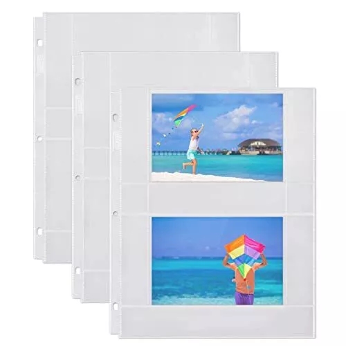 Photo Album Refill Pages 4x6 Horizontal 25 Pack For 100 Photos 3ring Binder Ph