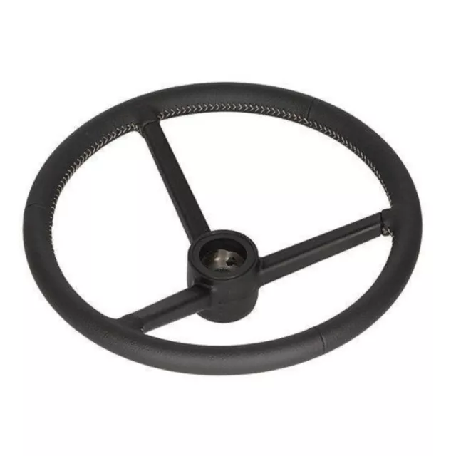 Black Steering Wheel Leather Wrapped Fits John Deere SE6010 SE6020 SE6100 SE6110