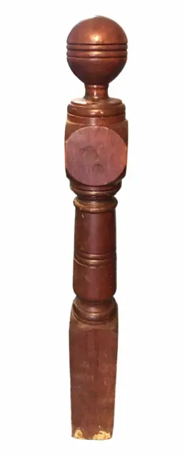 Architectural Salvage Solid Turned Wood Colonial Newell Post Baluster Column