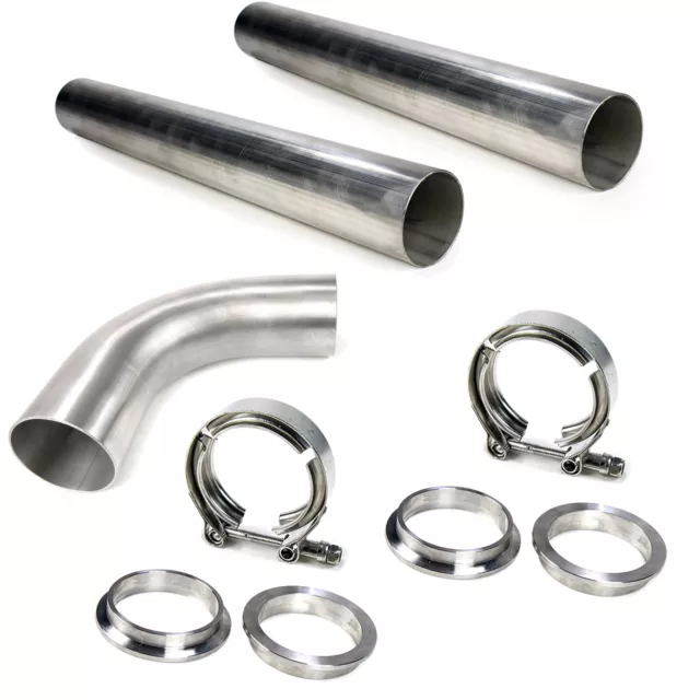3" 304 Stainless Mandrel Bend Kit 90 Degree Straight Tubing Piping V-Band Clamp