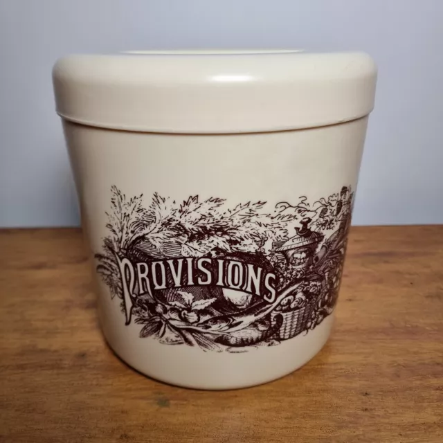 Hostess Provisions Set Of 4 Nesting Storage Containers Cream & Brown Vintage