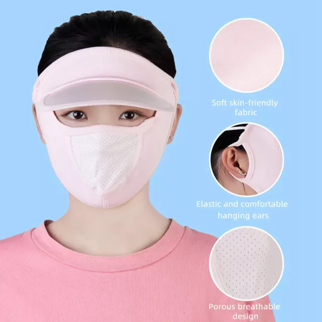 Women Thin Breathable Ice Silk Sunscreen Long Neck Full Face Mask UV Protect TAI