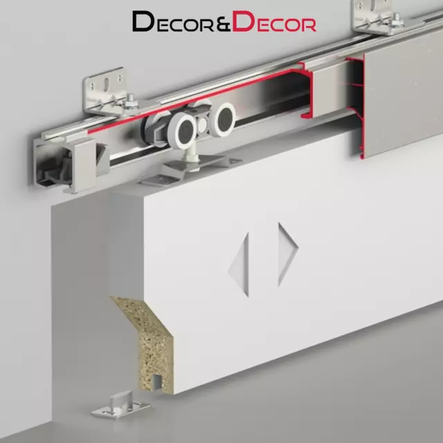 SLIDING DOOR TRACK Kit Top Hung 120KG Per Door Capacity Heavy Gear