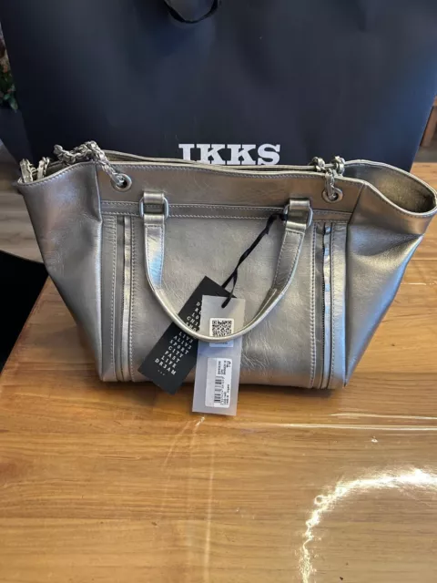 IKKS - Sac cuir argenté femme