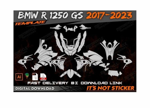 BMW R 1250 GS 2017-2023 template vector (1/1 real scale EPS-PDF-CDR ...