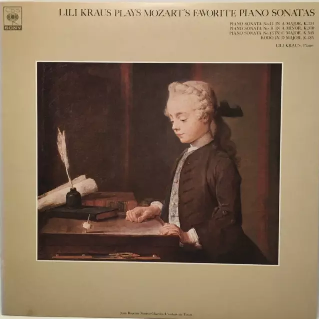 Lili Kraus Plays Mozart's Favorite Piano Sonatas LP Vinyl Record FCCA 550 Japan